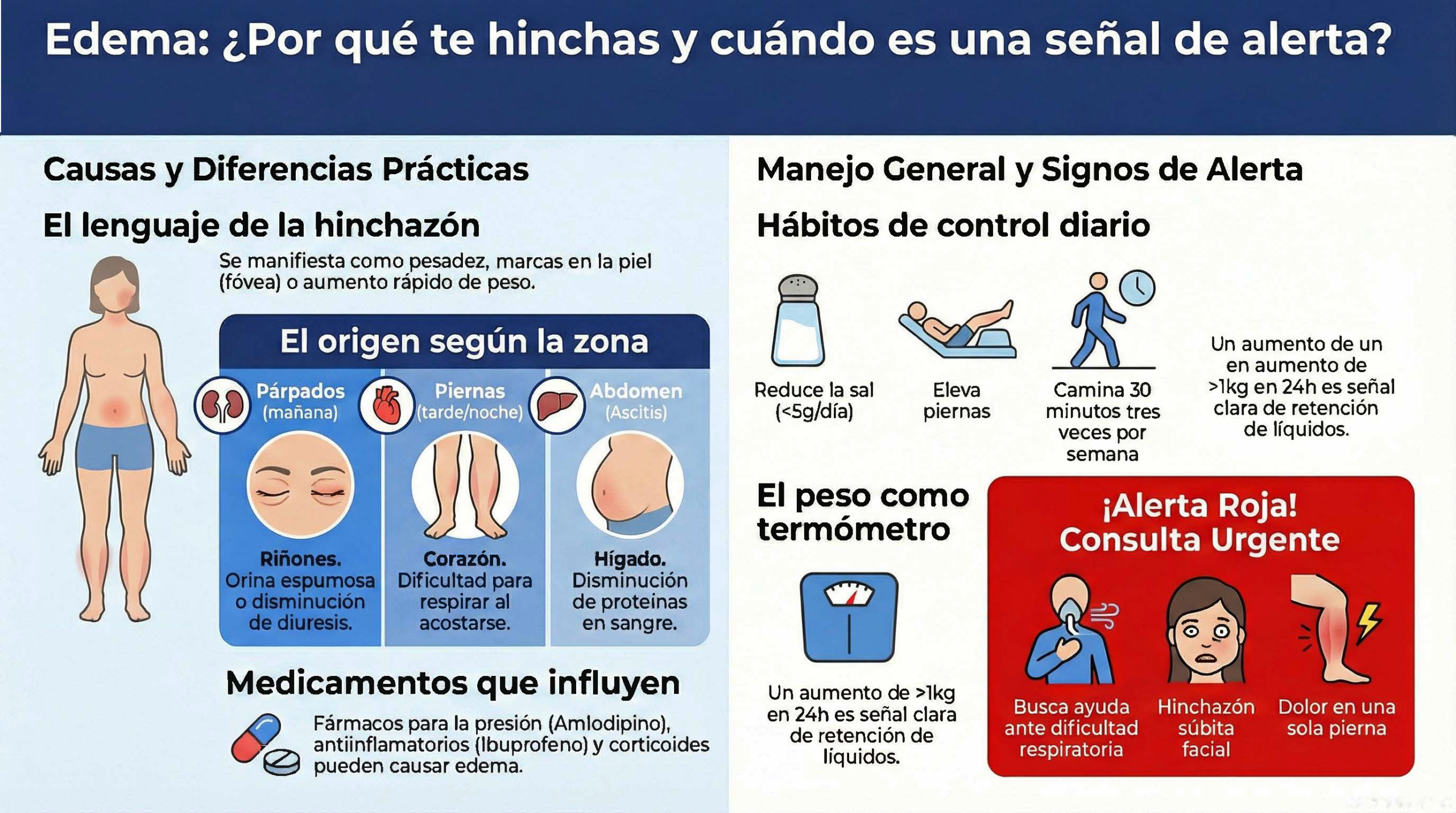 Edema o retención de líquido