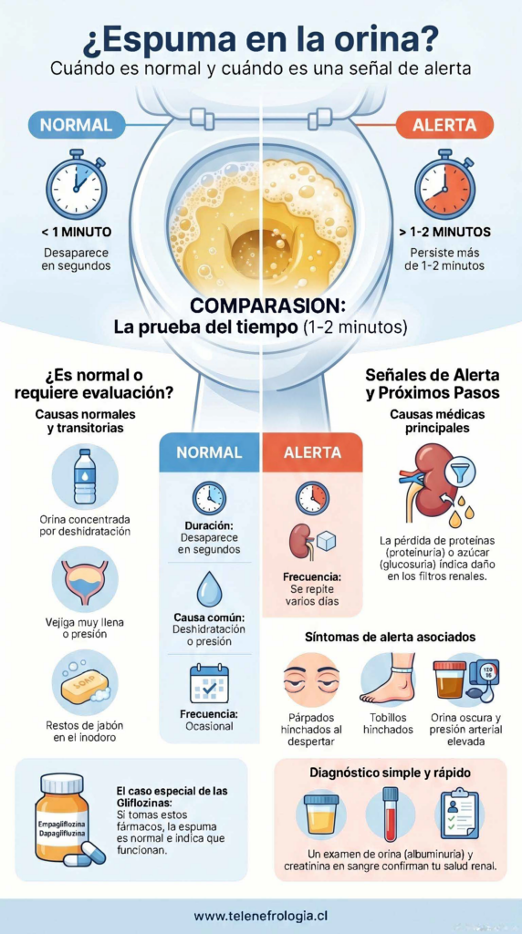 Espuma en la orina
