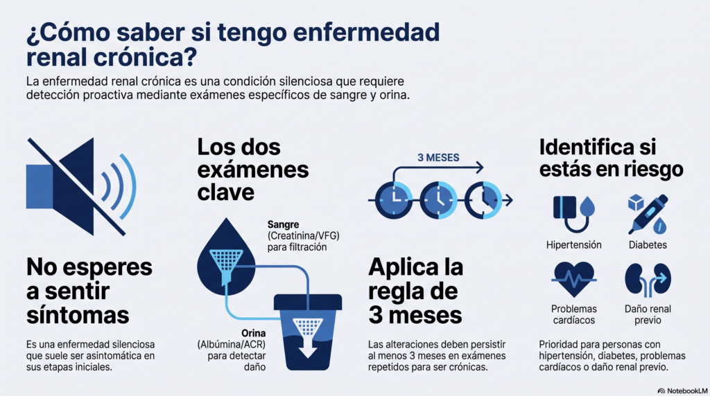 Detección de enfermedad renal crónica: exámenes de VFG y albuminuria